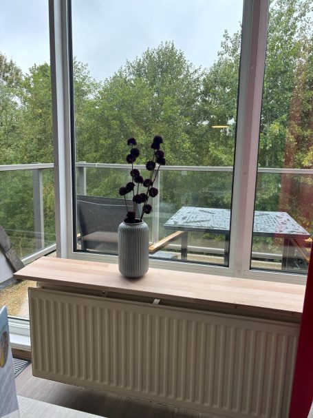 Blick Wohnzimmer auf Balkon